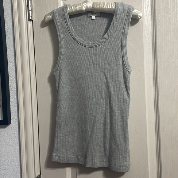 💙💖 AGOLDE Poppy Scoop Ribbed Tank in Mirror Ball Gray - Picture 4 of 7